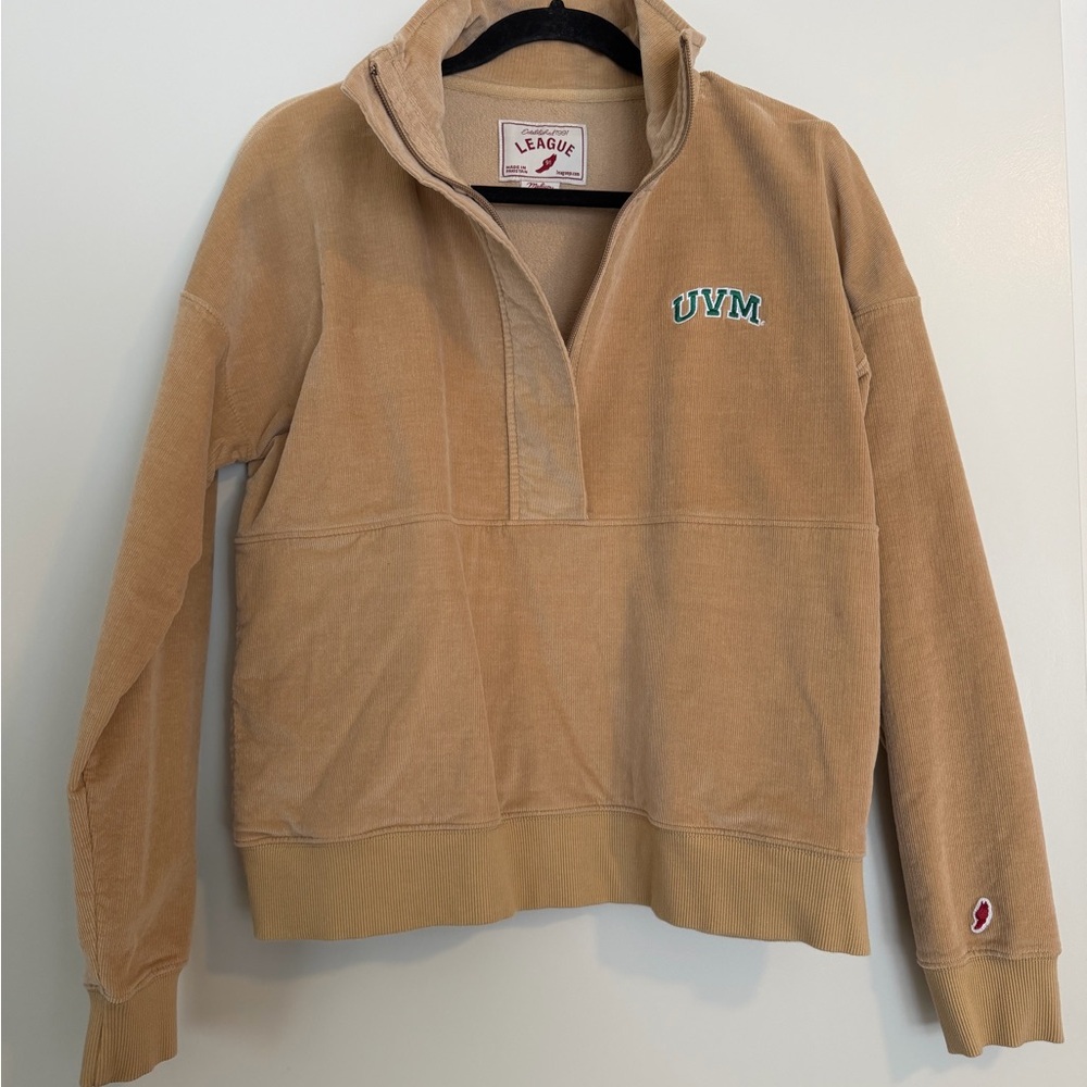 UVM Women's Tan Corduroy Quarter Zip